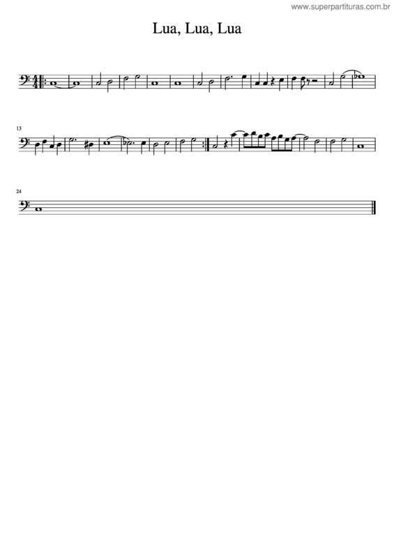 Partitura da música Lua Lua