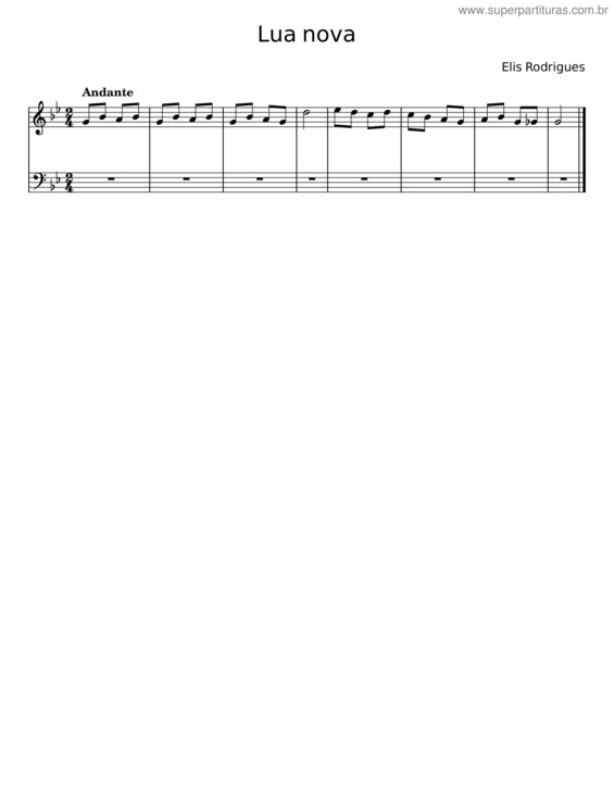 Partitura da música Lua Nova