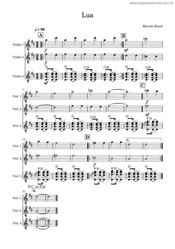Partitura da música Lua v.3