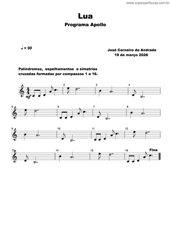 Partitura da música Lua v.4