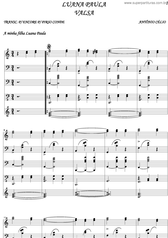 Partitura da música Luana Paula 