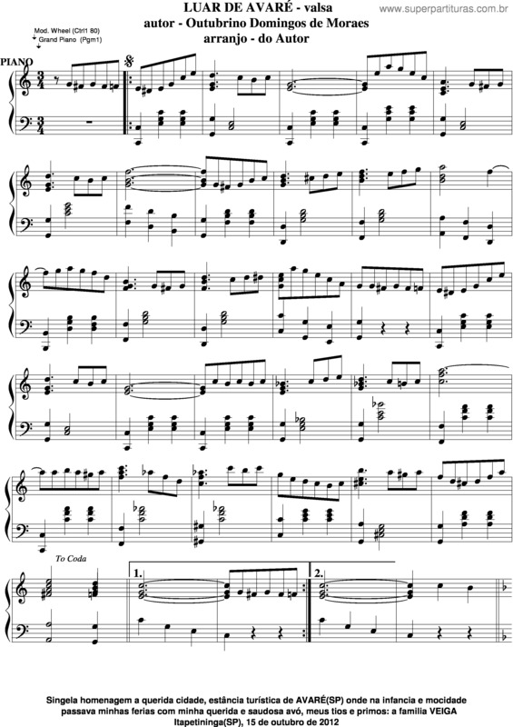 Partitura da música Luar De Avaré v.5