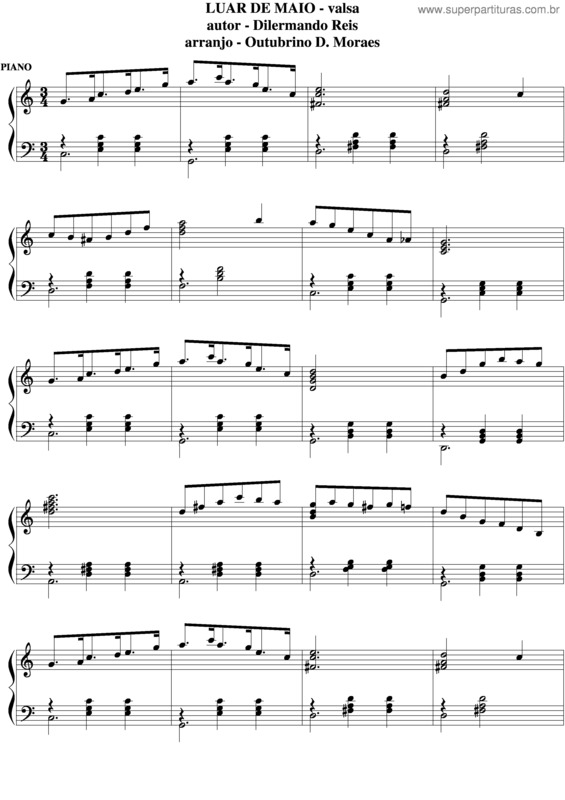 Partitura da música Luar De Maio v.2