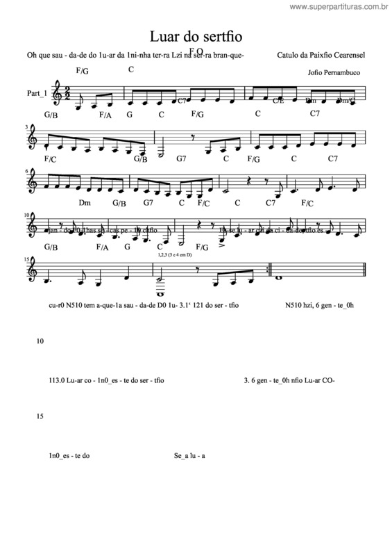 Partitura da música Luar Do Sertão v.15