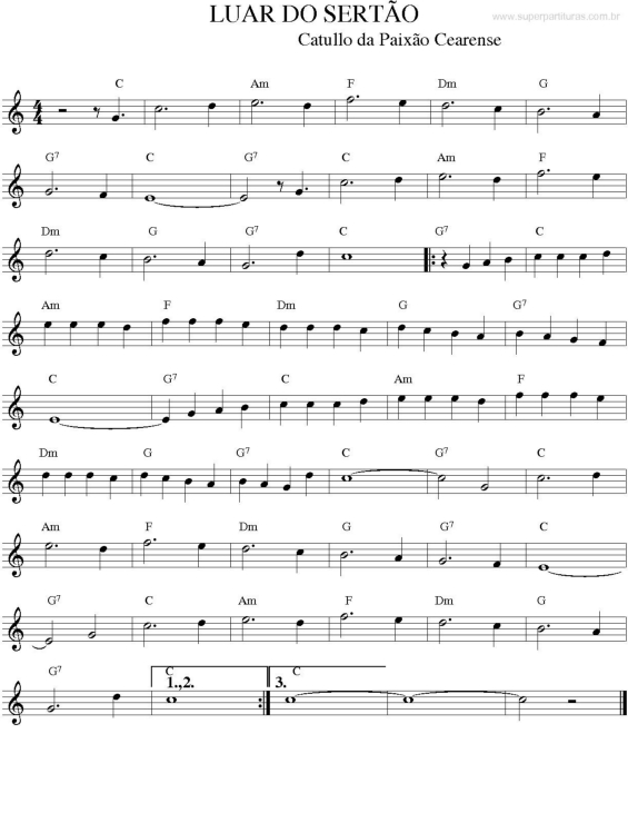 Partitura da música Luar do Sertão v.2