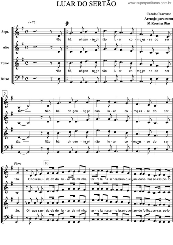 Partitura da música Luar Do Sertão v.3