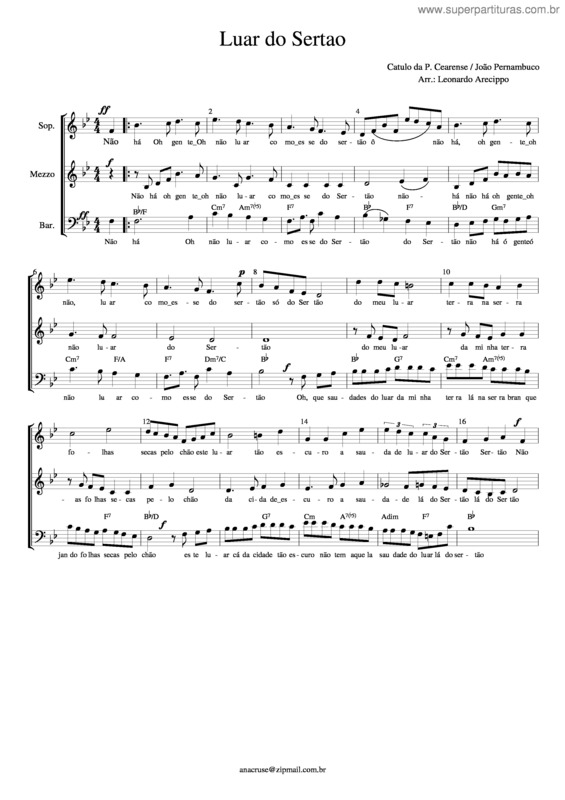 Partitura da música Luar Do Sertão v.4