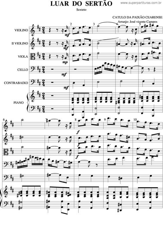 Partitura da música Luar Do Sertão v.5
