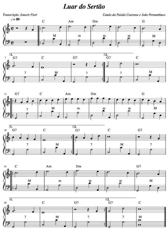 Partitura da música Luar Do Sertão v.9