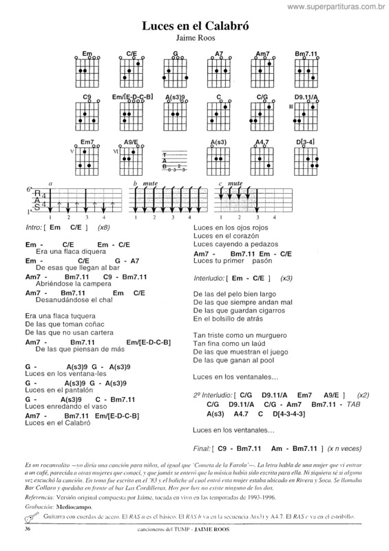 Partitura da música Luces En El Calabró