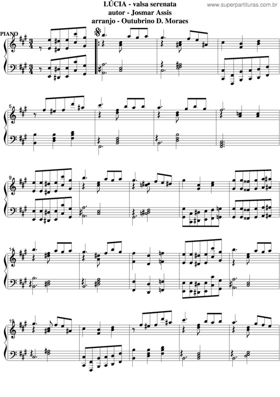 Partitura da música Lúcia v.18