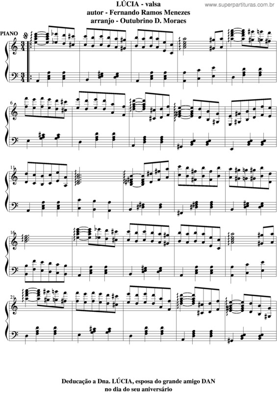 Partitura da música Lúcia v.19