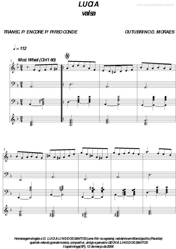 Partitura da música Lucia v.2