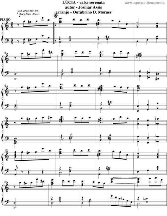 Partitura da música Lúcia v.20