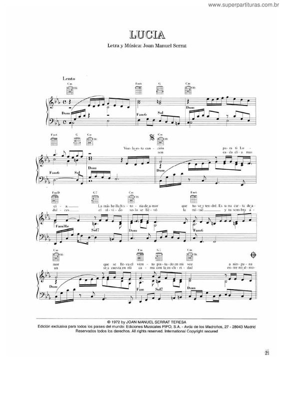 Partitura da música Lucía v.21