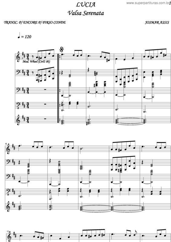 Partitura da música Lúcia v.5