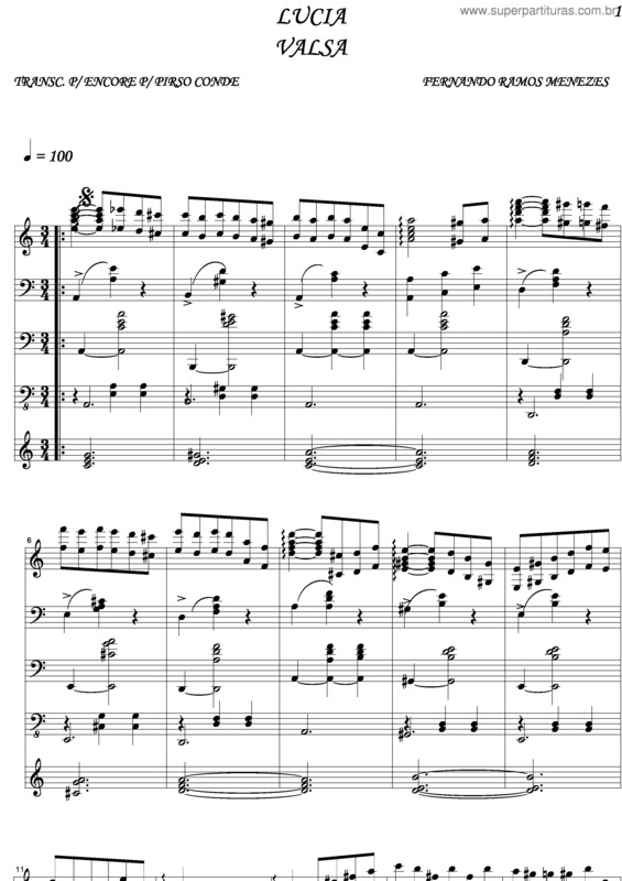 Partitura da música Lúcia v.6