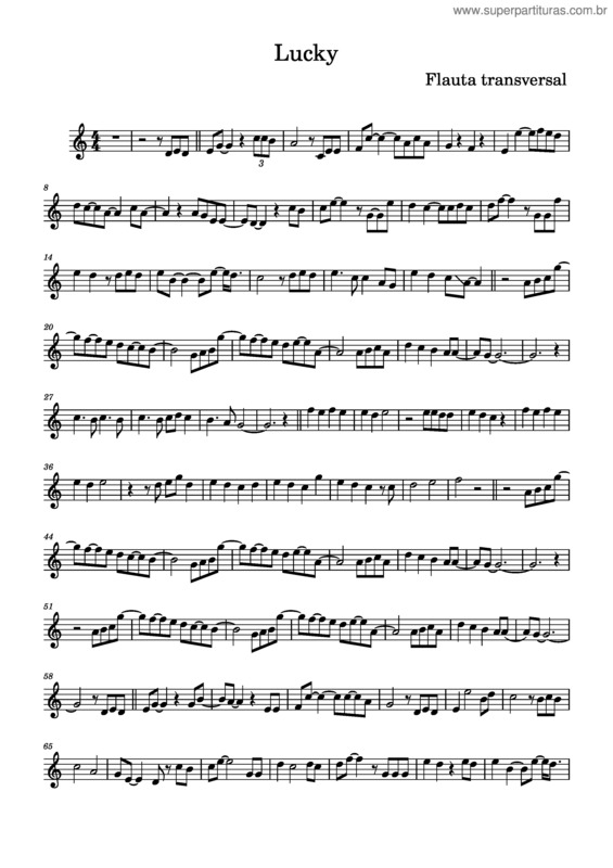 Partitura da música Lucky – Jason Mraz