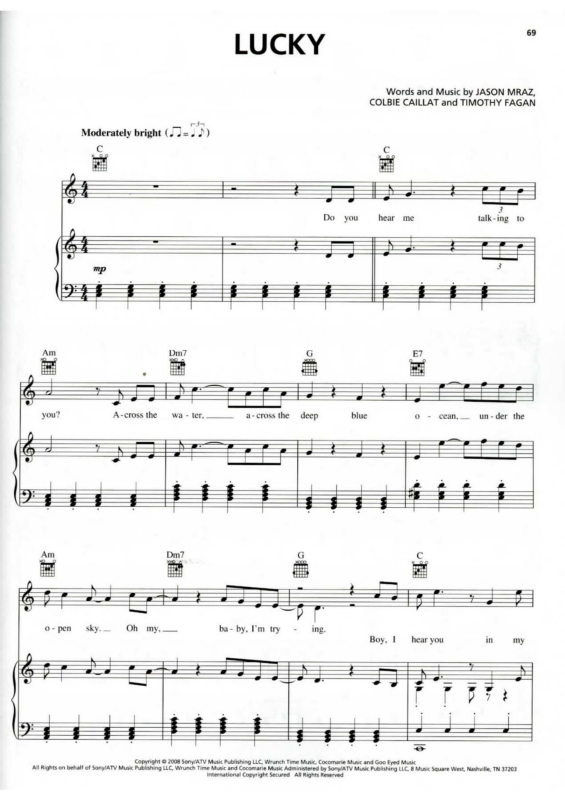 Partitura da música Lucky v.4