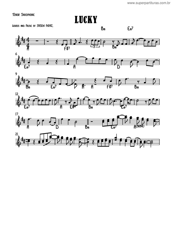 Partitura da música Lucky v.8