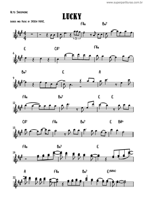 Partitura da música Lucky v.9