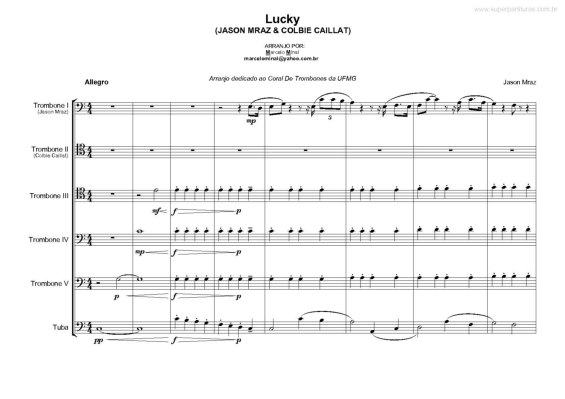 Partitura da música Lucky