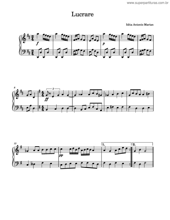 Partitura da música Lucrare Idita Antonio Marian