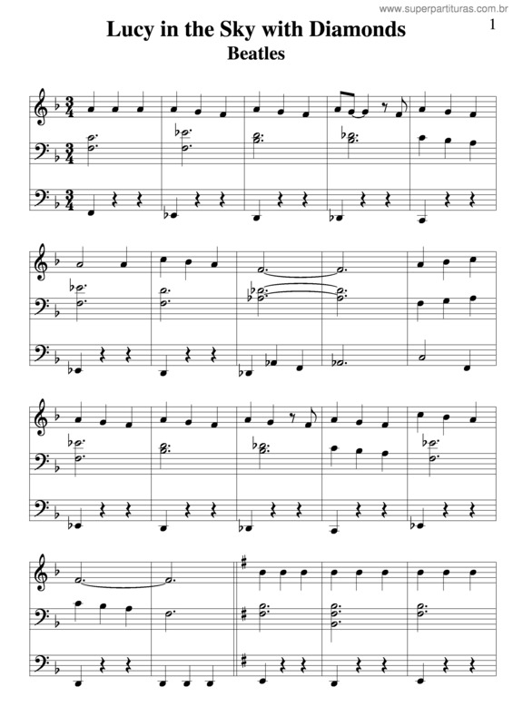 Partitura da música Lucy In The Sky With Diamonds v.4