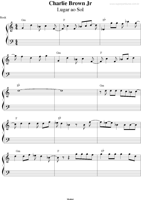 Partitura da música Lugar Ao Sol