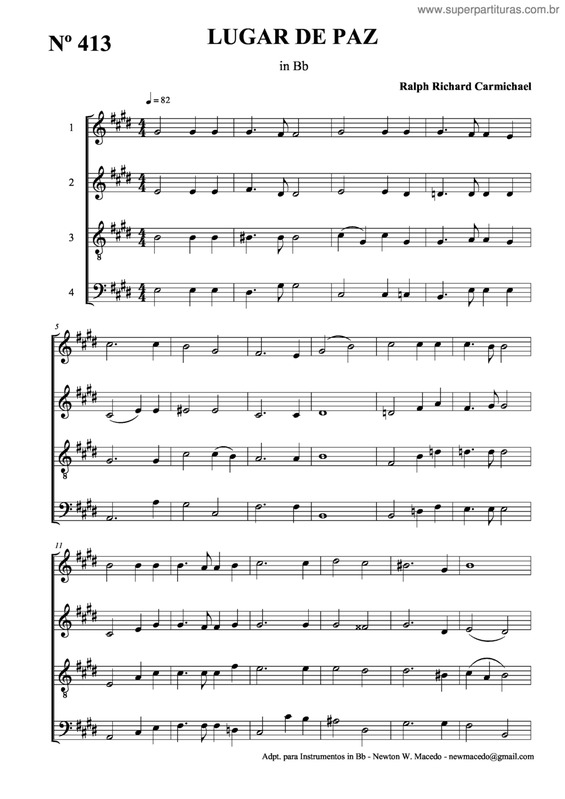 Partitura da música Lugar De Paz v.2