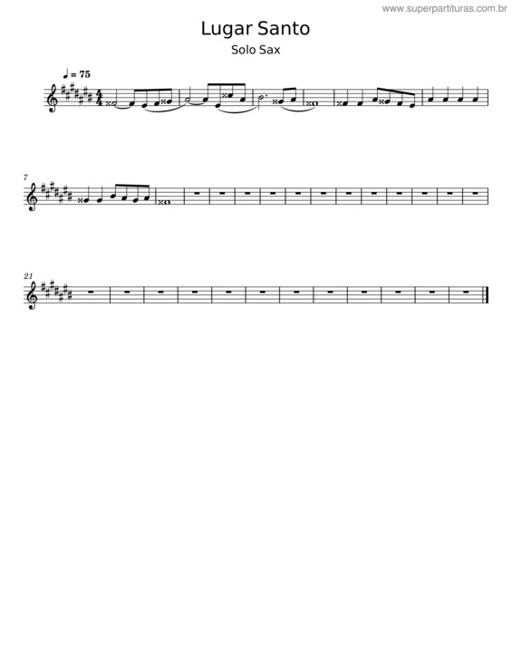 Partitura da música Lugar Santo v.2
