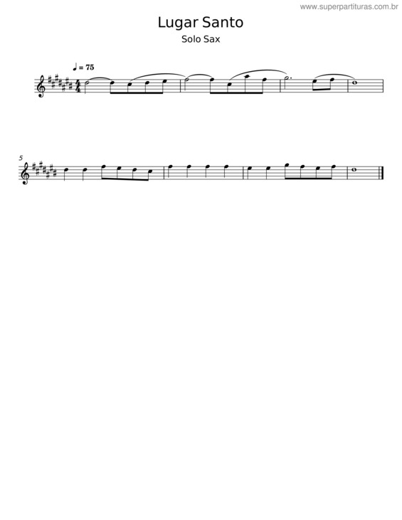 Partitura da música Lugar Santo