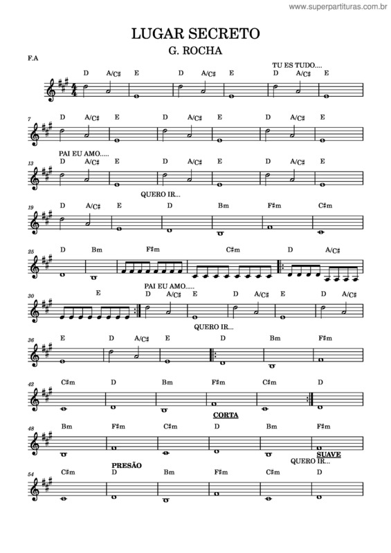 Partitura da música Lugar Secreto v.10