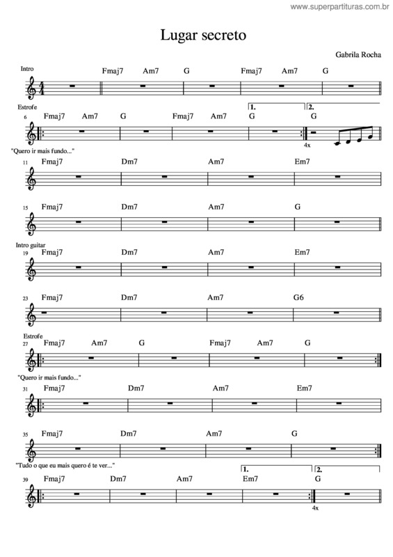 Partitura da música Lugar Secreto v.13