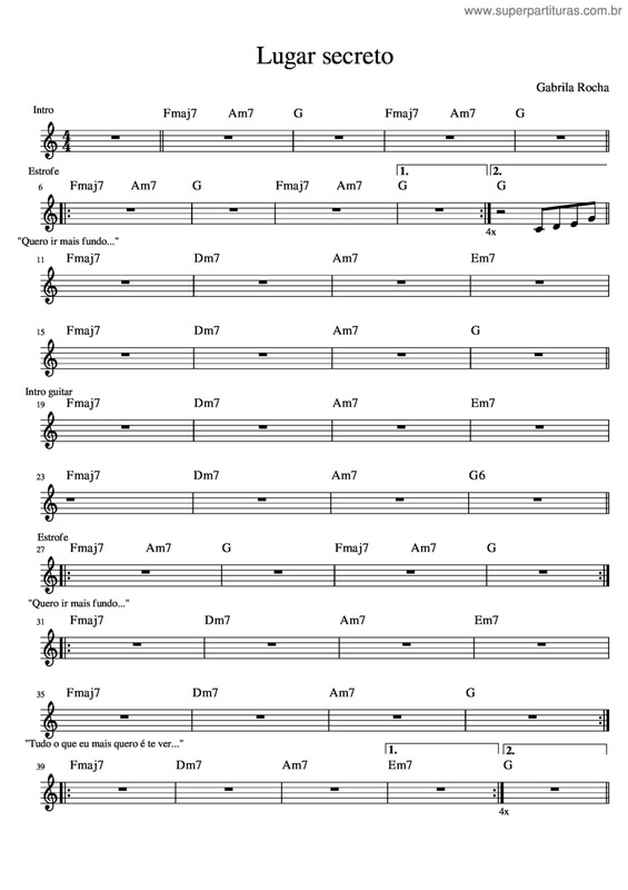 Partitura da música Lugar Secreto v.7