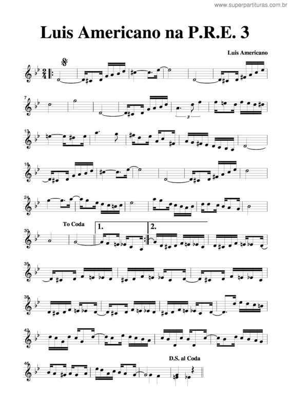 Partitura da música Luis Americano