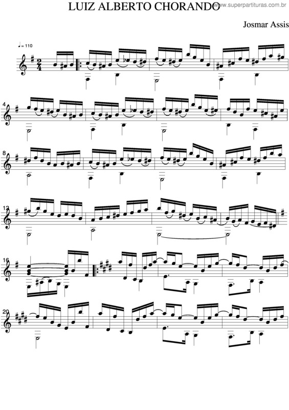 Partitura da música Luiz Alberto Chorando v.2