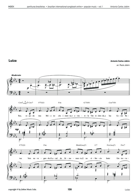 Partitura da música Luiza v.16