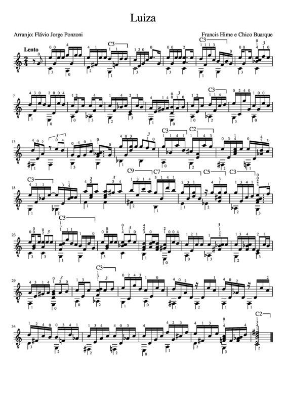Partitura da música Luiza v.17