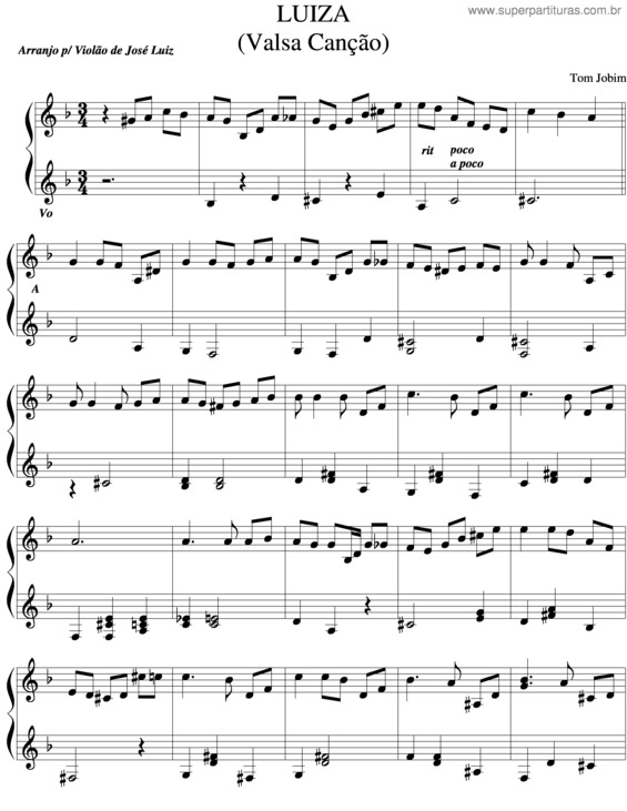 Partitura da música Luiza v.4