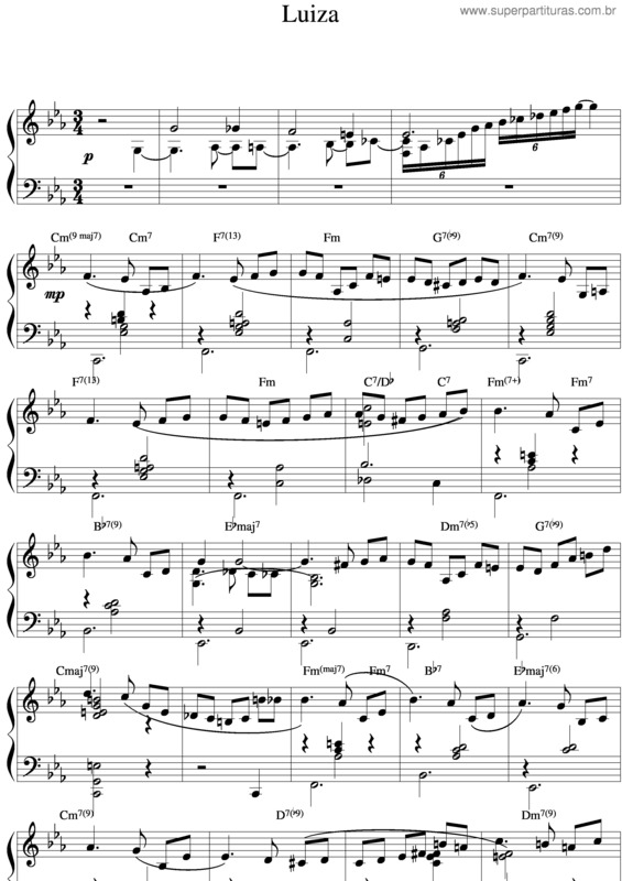 Partitura da música Luiza v.5