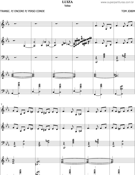 Partitura da música Luiza v.8