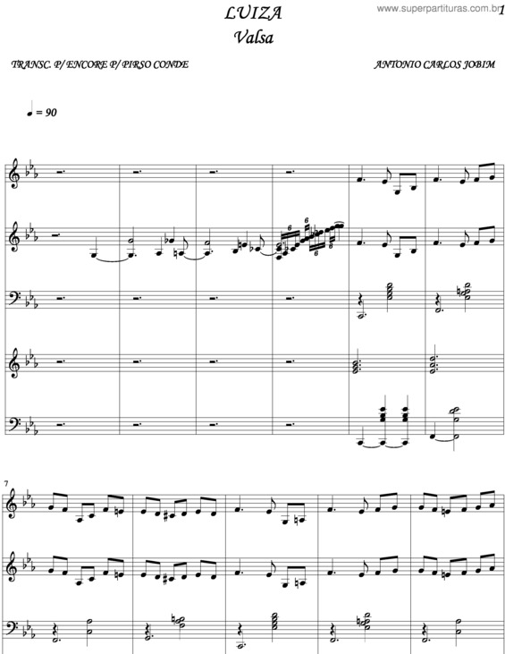 Partitura da música Luiza v.9