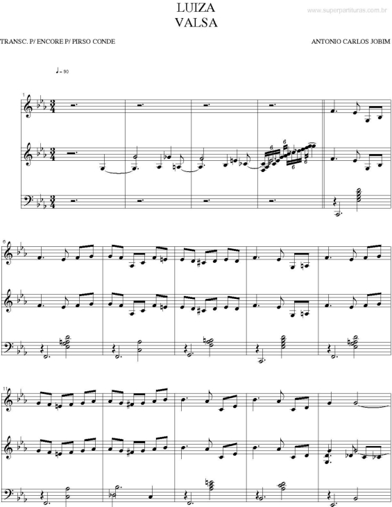 Partitura da música Luiza