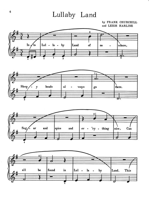 Partitura da música Lullaby Land