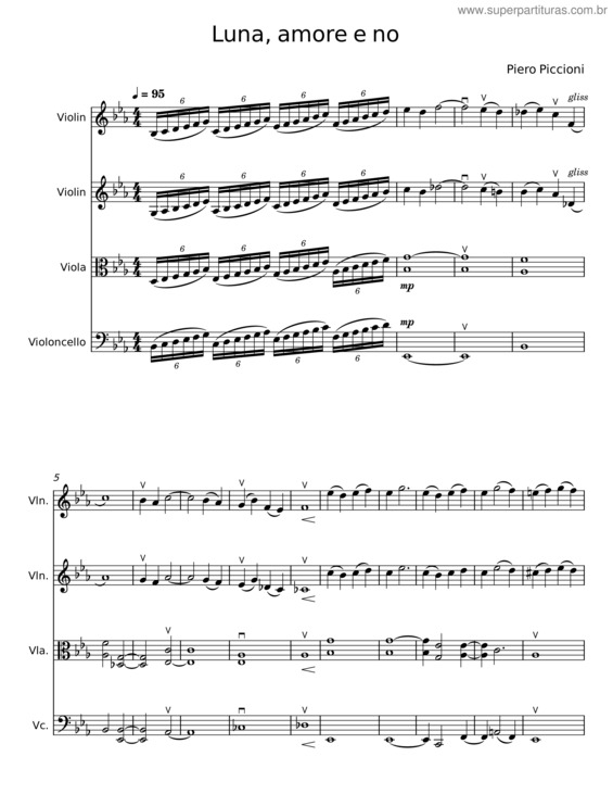 Partitura da música Luna, Amore E No v.2