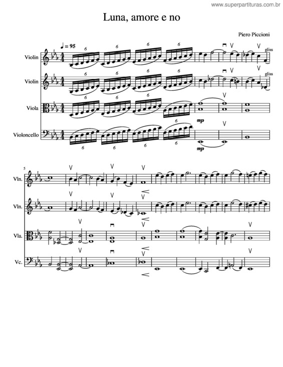 Partitura da música Luna, Amore E No