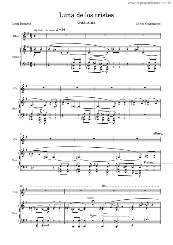 Partitura da música Luna De Los Tristes