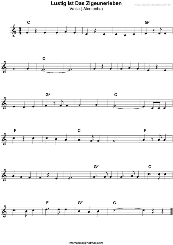 Partitura da música Lustig Ist Das Zigeunerleben