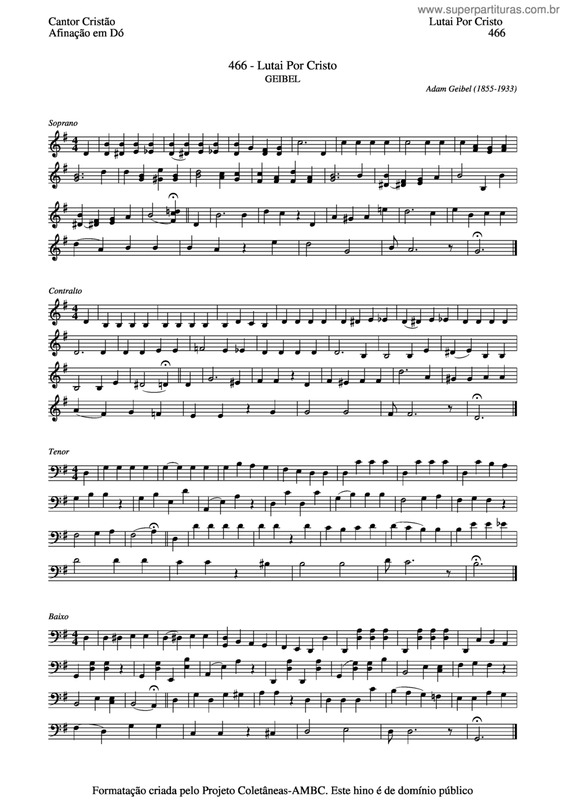 Partitura da música Lutai Por Cristo v.3